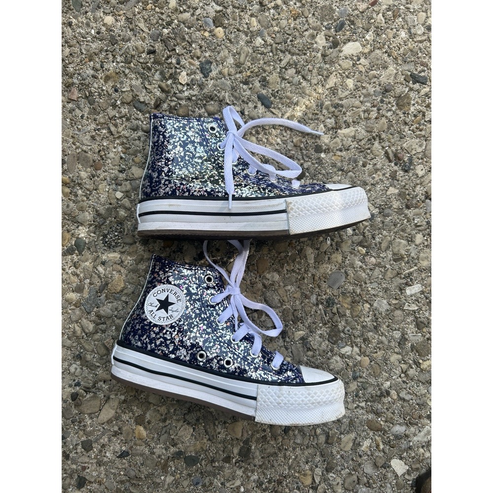 Converse Chuck Taylor All Star Youth 1 Glitter Confetti High Top Platform